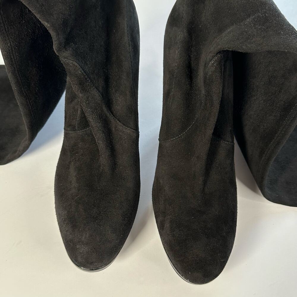 STUART WEITZMAN Black Stiletto Heel, Suede, Knee High Boots - Picture 5 of 13